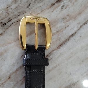 Oroton Black Leather Belt